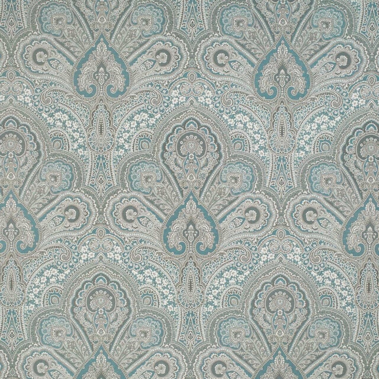 Aqua Damask Woven Pattern Upholstery Fabric by The Yard - SKU: Dunbar Turquoise